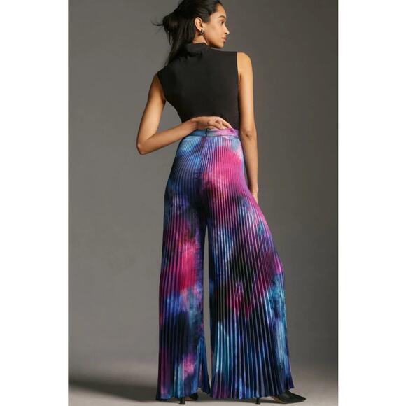 L'IDEE Bisous Pleated High Waisted Trouser Pants Women's 14‎ Galaxy Artsy Unique - Picture 3 of 15
